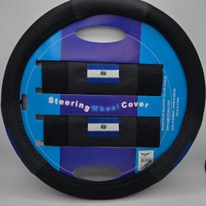 Set de forro para volante y cinturones de seguridad  con diseño de El Salvador