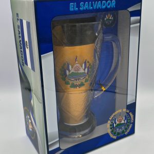 Jarra de vidrio con diseño de El Salvador (1 pieza)