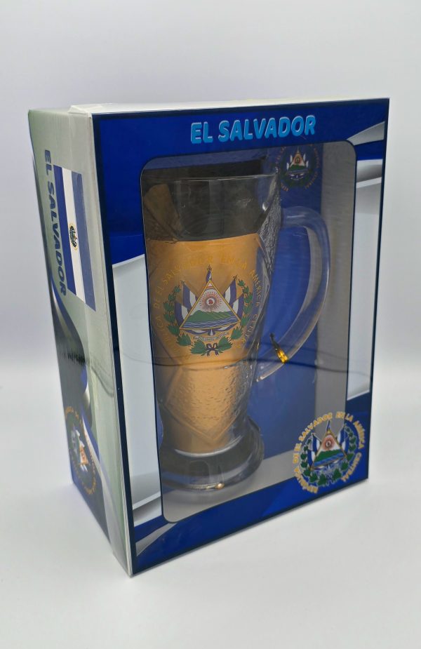 Jarra de vidrio con diseño de El Salvador (1 pieza)