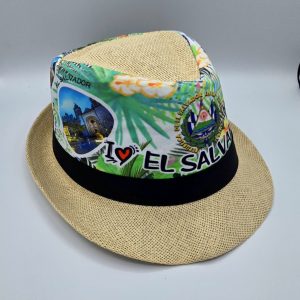 SOMBRERO TIPICO CON DISEÑO DE EL SALVADOR (1 PC)