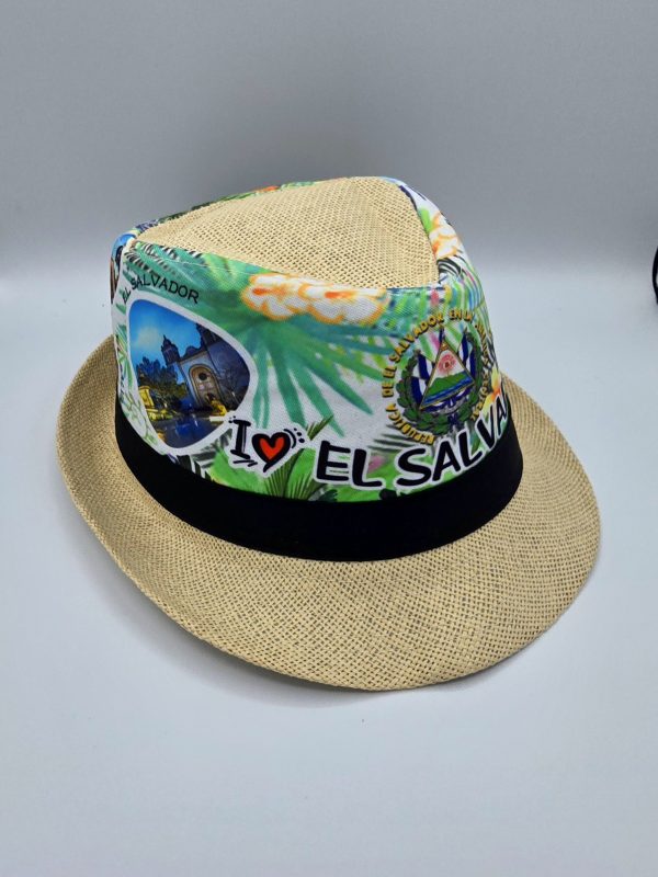 SOMBRERO TIPICO CON DISEÑO DE EL SALVADOR (1 PC)