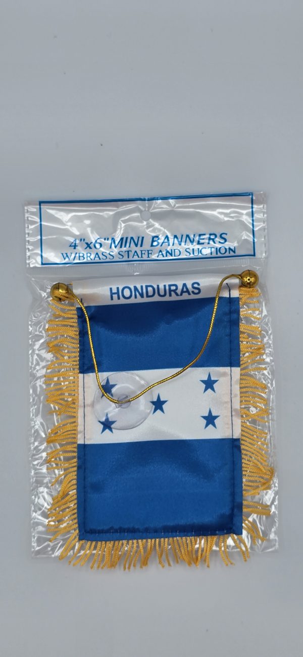 BANDERA PARA COLCAR EN EL  CARRO DISEÑO HONDURAS 4"X6"