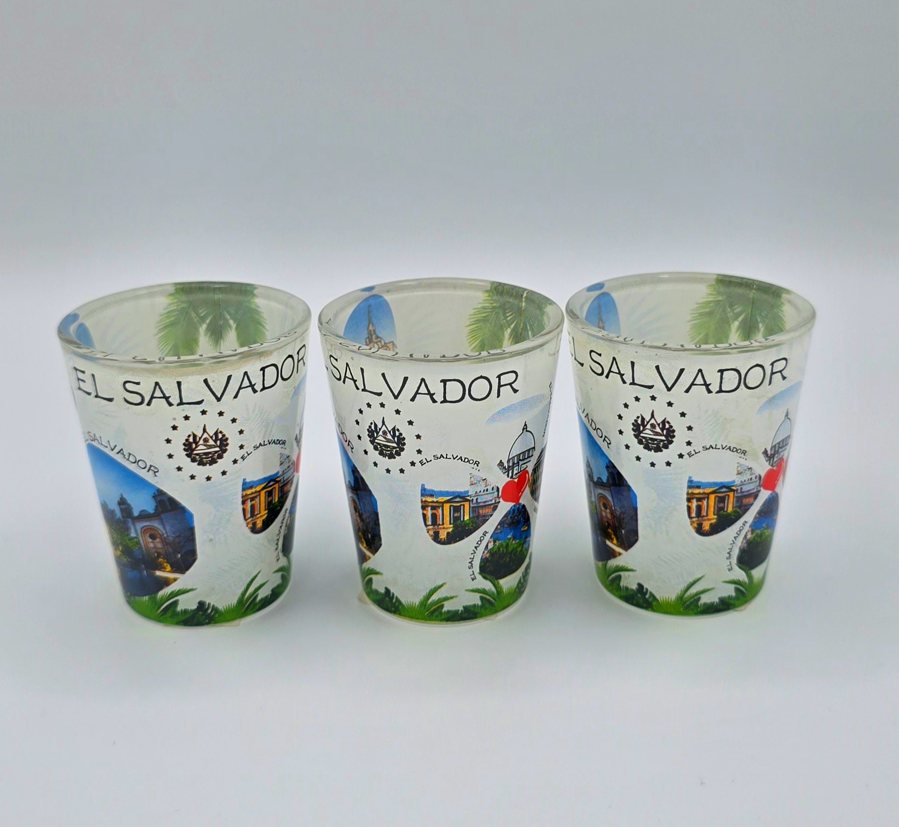 VASITO TEQUILERO (1.5 OZ)  SET DE 3 UNIDADES DISEÑO DE EL SALVADOR