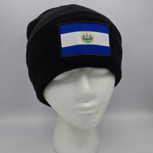 GORRO DE TELA  CON DISEÑO DE EL SALVADOR (1 PC)