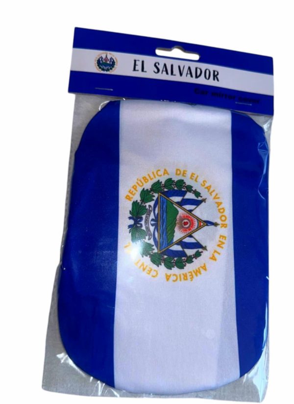 COBERTOR DE TELA PARA ESPEJOS DE CARROS DISEÑO DE EL SALVADOR (2 pcs)