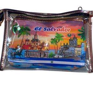SET DE COSMETIQUERA TRANSPARENTE DISEÑO DE EL SALVADOR (2 pcs)