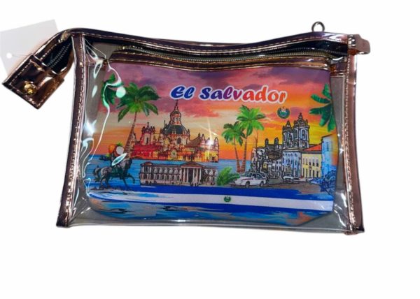 SET DE COSMETIQUERA TRANSPARENTE DISEÑO DE EL SALVADOR (2 pcs)