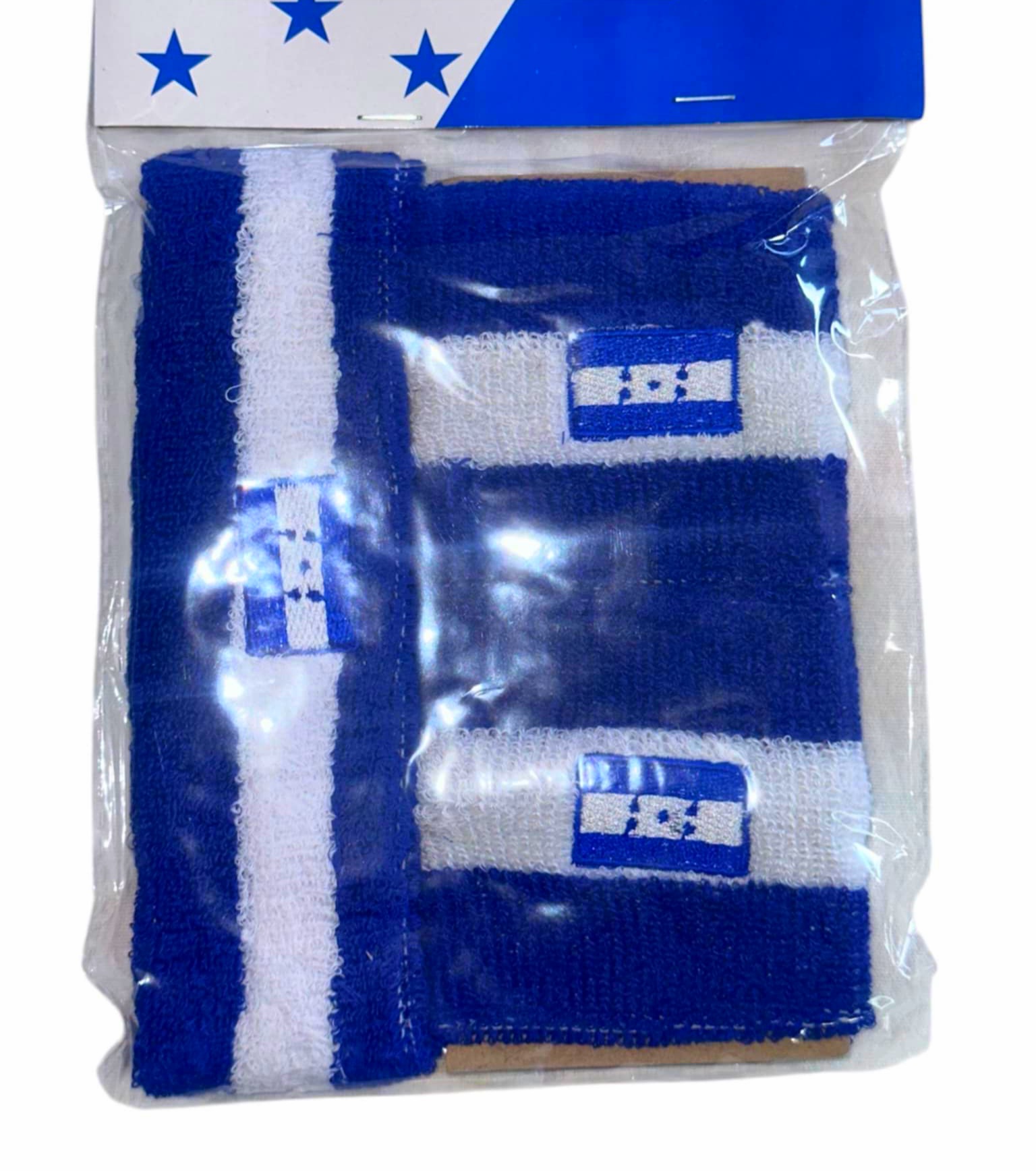 SET DE VENDA Y PULSERAS DE TELA SPORT DISEÑO HONDURAS