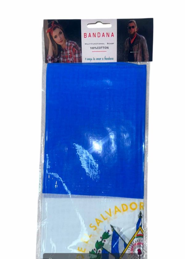 BANDANA DE TELA DISEÑO EL SALVADOR (1pc)