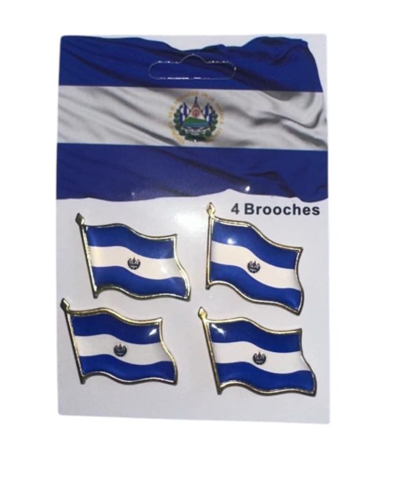 SET DE PINES CON DISEÑO DE EL SALVADOR (4 PCS)