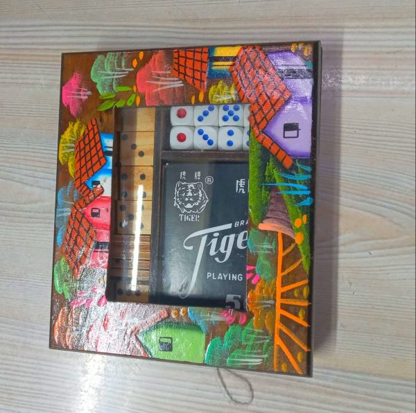 JUEGO DE DOMINO, DADOS Y NAIPES ELABORADO EN MADERA