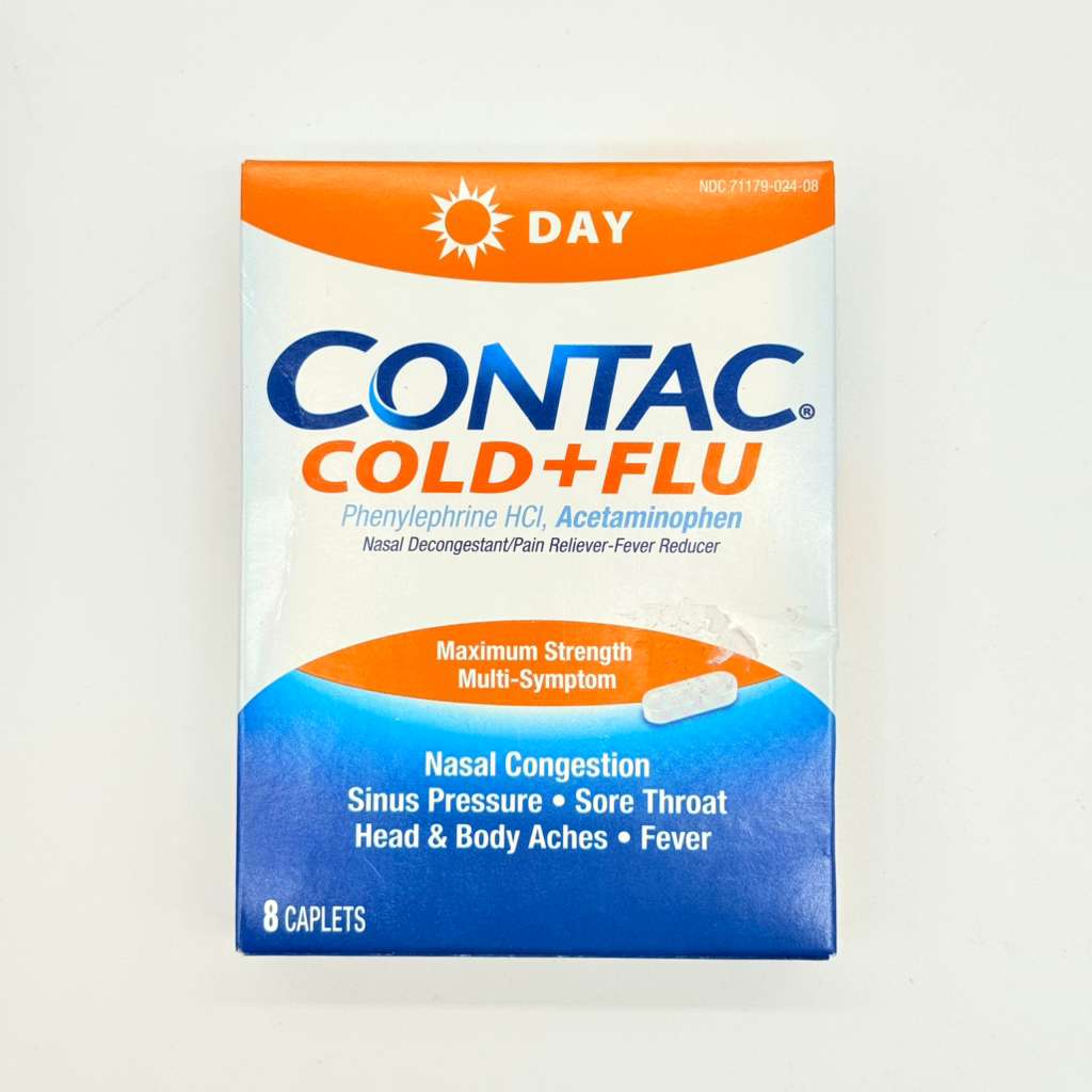 Contac Cold + Flu Day – Máxima Potencia (8 tabletas)